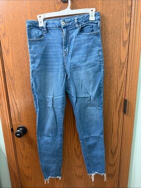 Old Navy Blue Skinny Jeans with Raw Hem